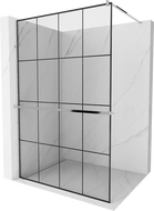 Mexen Kioto+ душ параван с рафт Walk-in 140 x 200 см, черна мрежа, хром - 800-140-121-01-77