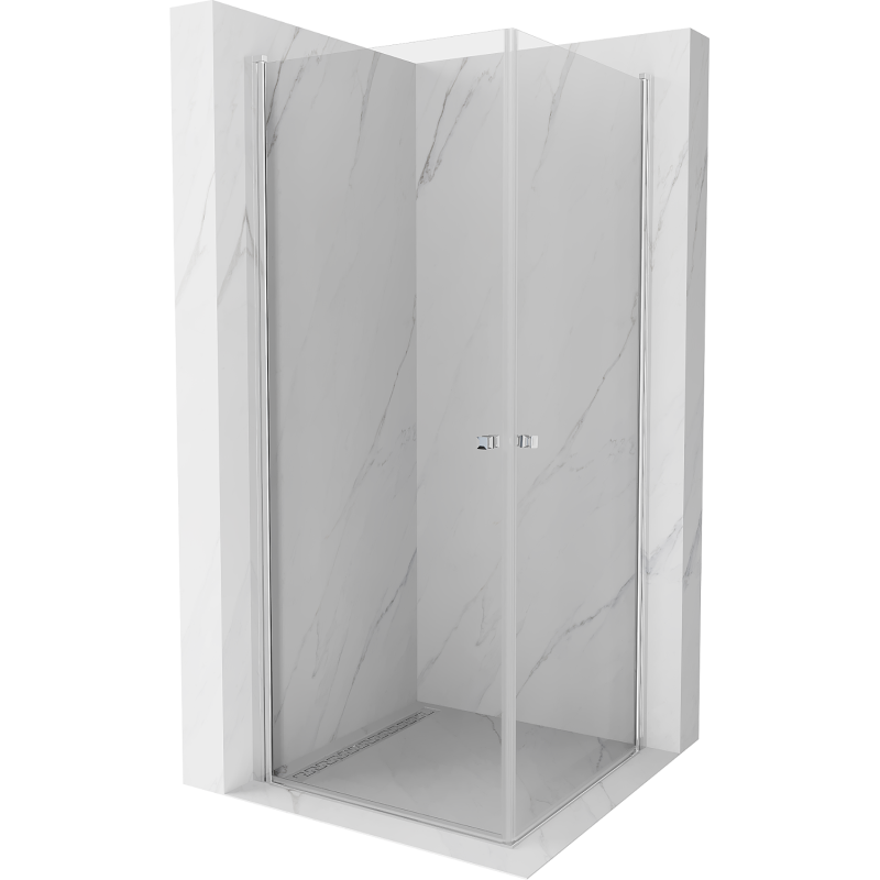 Mexen Pretoria Двойна душ-кабина с капаци 80 x 80 см, прозрачна, хром - 852-080-080-02-00