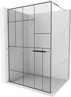 Mexen Kioto+ стена за душ с рафт Walk-in 80 x 200 см, черен модел, хром - 800-080-121-01-78