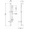 Mexen DB72 плъзгащ се душ комплект, черен - 785724584-70