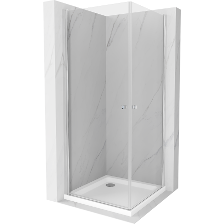 Mexen Pretoria Душ кабина Duo с врати 70 x 70 см, прозрачно, хром + душ корито Flat