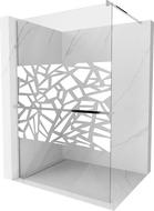 Mexen Kioto+ душова стена с рафта Walk-in 130 x 200 см, бял модел, хром - 800-130-121-01-85