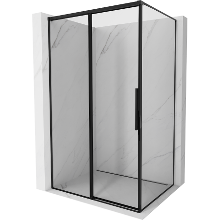 Mexen Rox плъзгаща се лява душ кабина 160 x 120 см, черна рамка, черна - 8C2-160-120-70-70-L