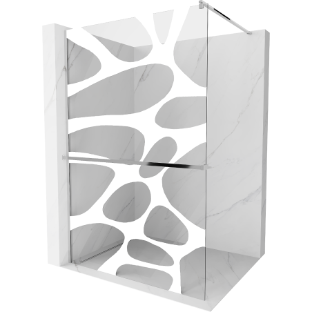 Mexen Kioto+ душ кабина с рафт Walk-in 80 x 200 см, бяла вълна, хром - 800-080-121-01-97