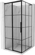Mexen Rox L плъзгаща се лява душ кабина 100 x 100 см, черна решетка, черна - 8C2L-100-100-70-77-L