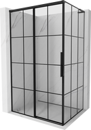Mexen Rox L плъзгаща се лява душ кабина 90 x 110 см, черна решетка, черна - 8C2L-090-110-70-77-L
