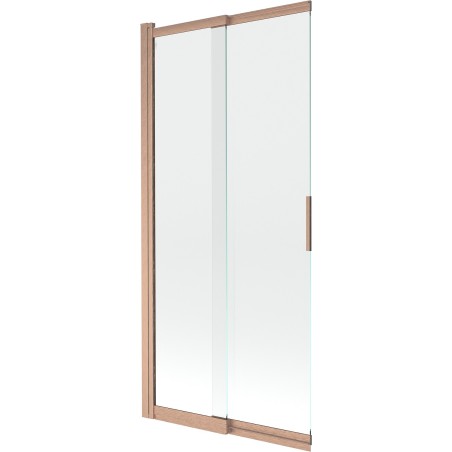 Mexen Fox параван за вана с 2 крила, плъзгащ се 85 x 150 cm, прозрачен, четкана мед - 891-085-002-65-00