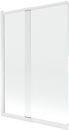 Mexen Fox двукрилен плъзгащ се параван за вана 120 x 150 см, прозрачен, бял - 891-120-002-20-00