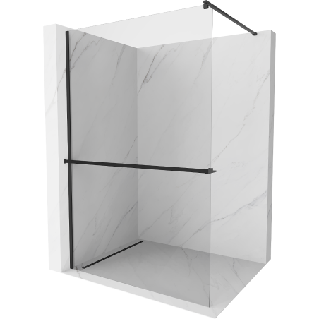 Mexen Kioto+ душ екран с рафт Walk-in 90 x 200 см, прозрачен, черен - 800-090-121-70-00