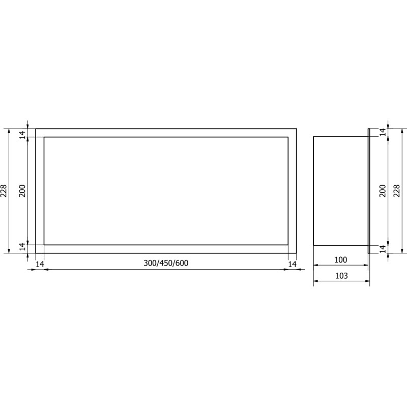 Mexen X-Wall-R рафт за ниша с ширина 45 x 20 см, четка стомана в цвят на пистолет