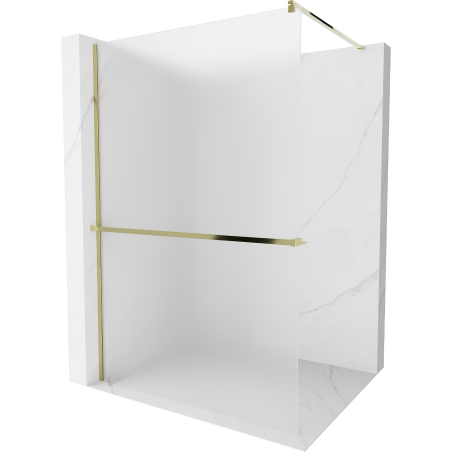 Mexen Kioto+ душ стена с рафт Walk-in 110 x 200 см, матирана, златиста - 800-110-121-50-30