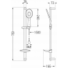 Mexen DB73 комплект за плъзгащ се душ, черен - 785734584-70