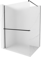 Mexen Kioto+ душкабина с рафт Walk-in 120 x 200 см, матова, черна - 800-120-121-70-30
