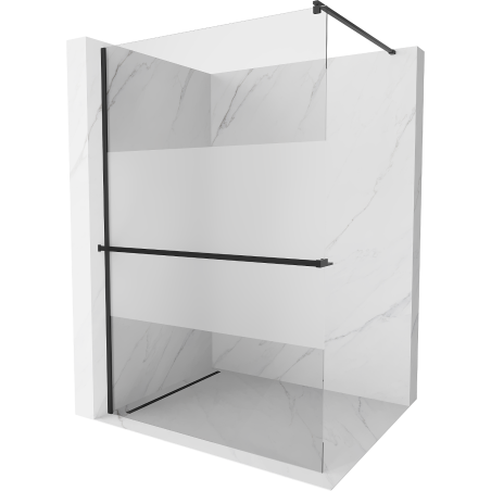 Mexen Kioto+ душ стена с рафт Walk-in 70 x 200 см, прозрачен/мат, черен - 800-070-121-70-35