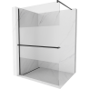 Mexen Kioto+ душ стена с рафт Walk-in 70 x 200 см, прозрачен/мат, черен - 800-070-121-70-35
