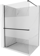Mexen Kioto+ стена за душ с рафт Walk-in 90 x 200 см, прозрачно/матово, черно - 800-090-121-70-35