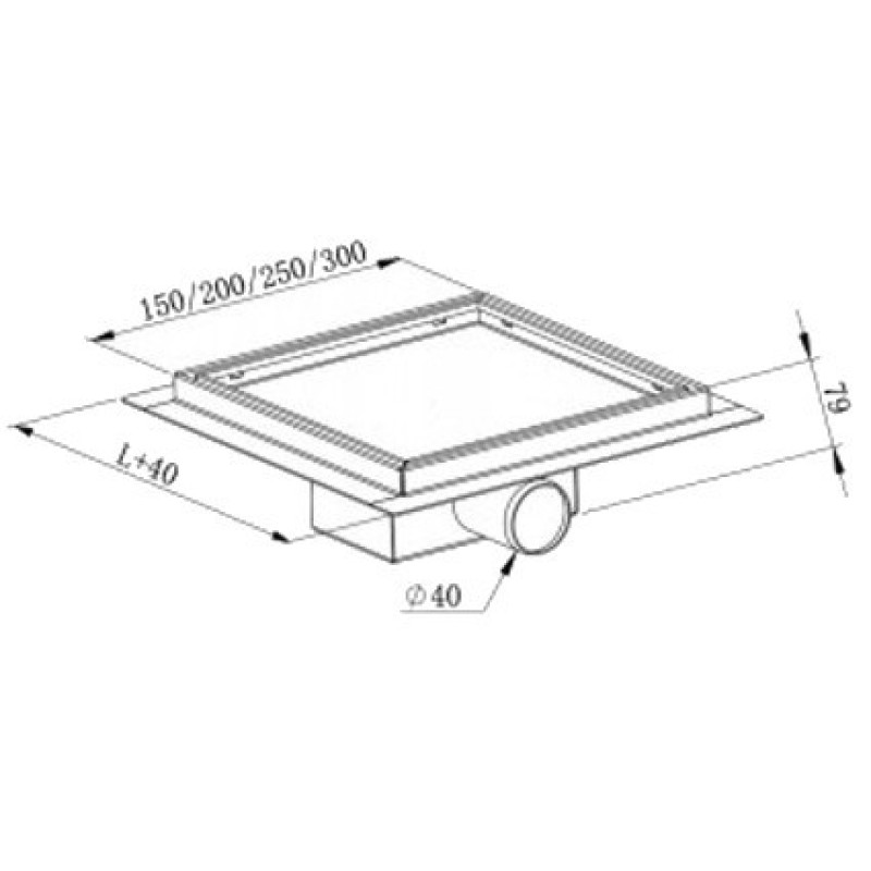 Mexen Flat-Q M13 подов сифон квадратен 25 x 25 см, инокс - 1010025