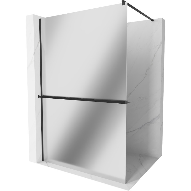 Mexen Kioto+ душ стена с рафт Walk-in 90 x 200 см, огледало, черна - 800-090-121-70-50
