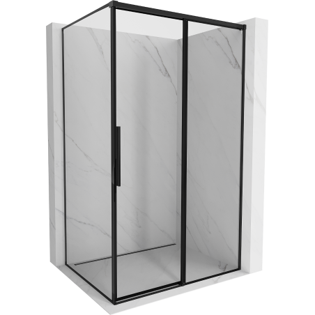Mexen Rox плъзгаща се душ кабина дясна 140 x 120 см, черна рамка, черна - 8C2-140-120-70-70-P