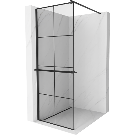 Mexen Kioto+ душ кабина с рафт Walk-in 70 x 200 см, черна решетка, черна - 800-070-121-70-77