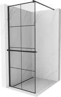 Mexen Kioto+ преграда за душ с полка Walk-in 90 x 200 см, черен модел, черен - 800-090-121-70-77