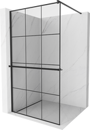 Mexen Kioto+ преграда за душове с полка Walk-in 110 x 200 см, черен модел, черен - 800-110-121-70-77