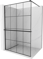 Mexen Kioto+ стена за душ с Walk-in рафт 130 x 200 см, черен модел, черна - 800-130-121-70-77