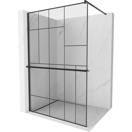 Mexen Kioto+ душ панел с Walk-in рафт 80 x 200 см, черен модел, черен - 800-080-121-70-78