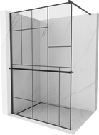 Mexen Kioto+ душ стена с рафт Walk-in 100 x 200 см, черен модел, черен - 800-100-121-70-78