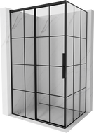 Mexen Rox разтегателна лява душ кабина 95 x 75 см, черна решетка, черна - 8C2-095-075-70-77-L