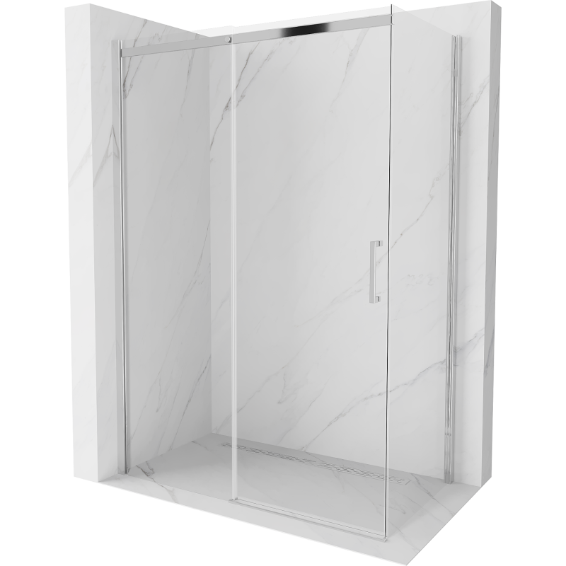 Mexen Omega плъзгаща се душ кабина 140 x 80 см, прозрачна, хром - 825-140-080-01-00