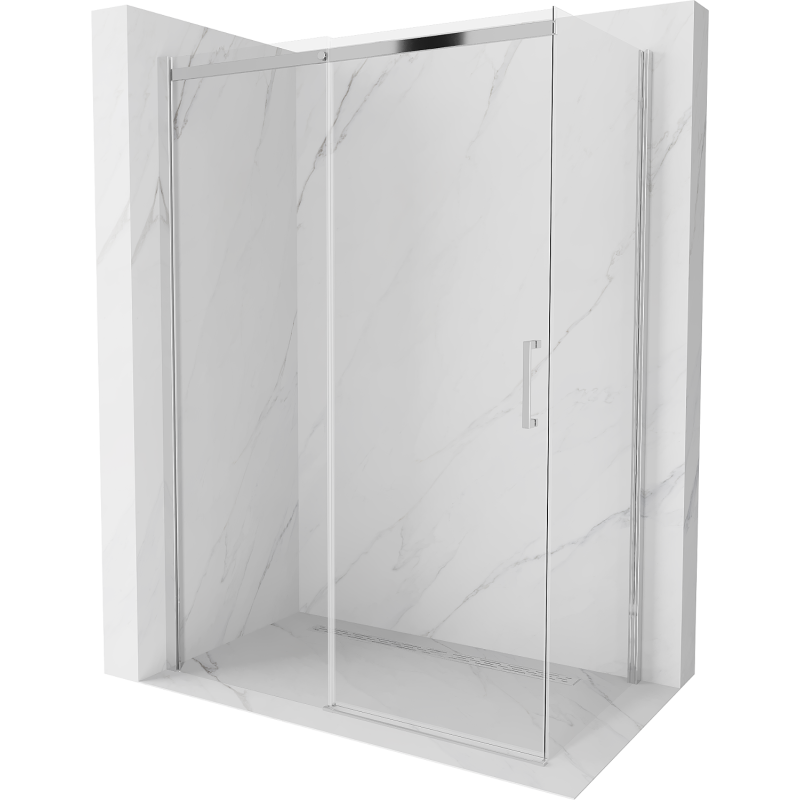 Mexen Omega плъзгаща се душ кабина 160 x 80 см, прозрачна, хром - 825-160-080-01-00