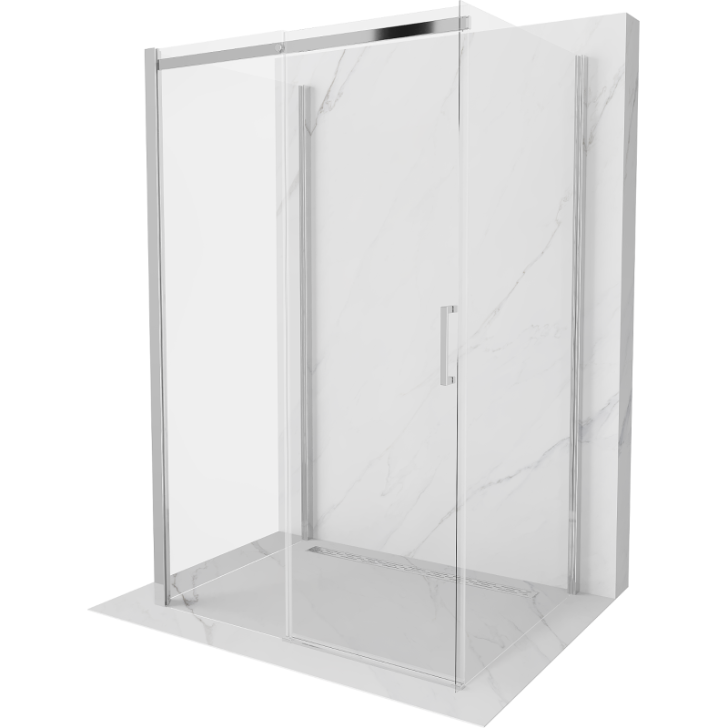 Mexen Omega душ кабина 3-стенна, плъзгаща се 100 x 80 см, прозрачен, хром - 825-100-080-01-00-3S