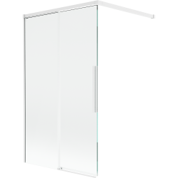 Mexen Rox 2-крилен плъзгащ се параван за баня 100 x 150 см, прозрачен, бял - 8C9-100-003-20-00