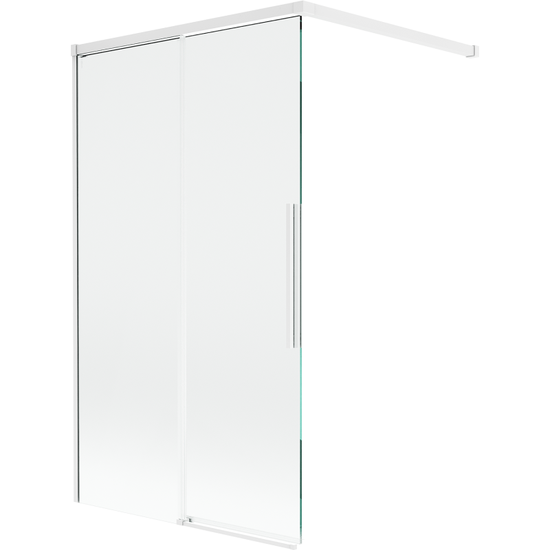 Mexen Rox 2-крилен плъзгащ се параван за баня 100 x 150 см, прозрачен, бял - 8C9-100-003-20-00