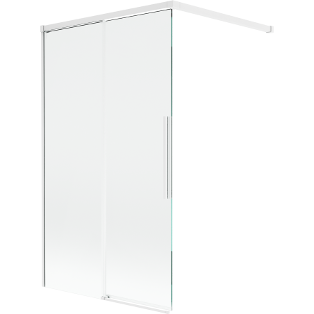 Mexen Rox 2-крилен плъзгащ се параван за баня 100 x 150 см, прозрачен, бял - 8C9-100-003-20-00