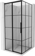 Mexen Rox плъзгаща се душ кабина лява 90 x 90 см, черна решетка, черна - 8C2-090-090-70-77-L