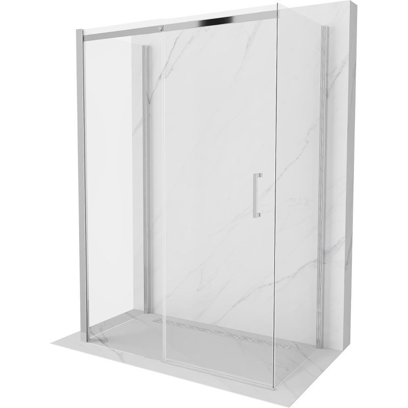 Mexen Omega душ кабина 3-стенна, плъзгаща се 140 x 80 см, прозрачна, хром - 825-140-080-01-00-3S