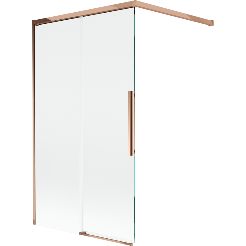 Mexen Rox параван за вана 2-крилен плъзгащ 100 x 150 cm, прозрачен, розово злато - 8C9-100-003-60-00