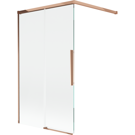 Mexen Rox параван за вана 2-крилен плъзгащ 100 x 150 cm, прозрачен, розово злато - 8C9-100-003-60-00