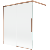 Mexen Rox параван за вана, плъзгащ се с 2 крила, 140 x 150 cm, прозрачен, розово злато - 8C9-140-003-60-00