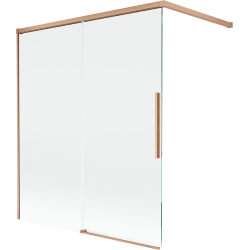 Mexen Rox параван за вана с 2 крила, плъзгащ се, 140 x 150 см, прозрачен, четкана мед - 8C9-140-003-65-00