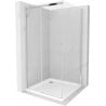 Mexen Omega душ кабина с плъзгащи се врати 100 x 100 см, прозрачна, хром + корито Flat - 825-100-100-01-00-4010