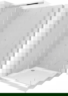 Mexen Omega душ кабина с плъзгащи се врати 100 x 100 см, прозрачна, хром + корито Flat - 825-100-100-01-00-4010
