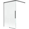 Mexen Rox двукрилен плъзгащ се душ параван, 100 x 150 см, прозрачен, с четка в цвят пистолетно сиво - 8C9-100-003-66-00