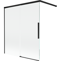 Mexen Rox двукрилен плъзгащ се параван за вана 140 x 150 cm, прозрачен, черен - 8C9-140-003-70-00