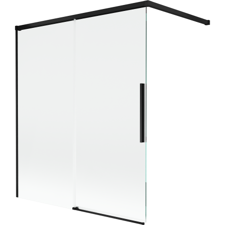 Mexen Rox двукрилен плъзгащ се параван за вана 140 x 150 cm, прозрачен, черен - 8C9-140-003-70-00
