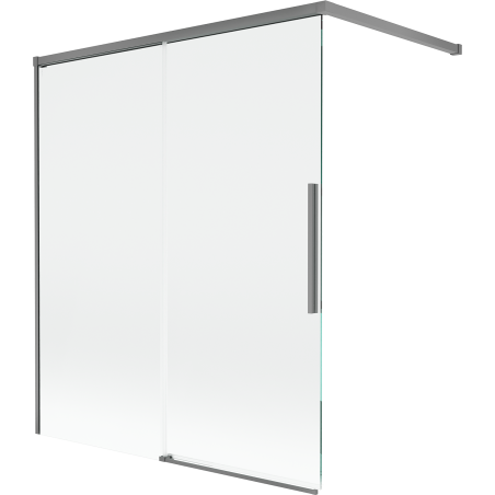 Mexen Rox параван за вана, 2-крилен плъзгащ се 120 x 150 см, прозрачен, оръжеен метал - 8C9-120-003-95-00