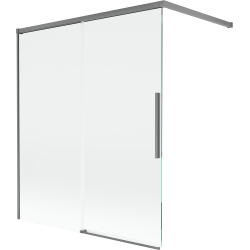 Mexen Rox двукрилен плъзгащ се параван за вана 140 x 150 см, прозрачен, gun metal - 8C9-140-003-95-00