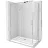 Mexen Omega раздвижна душ кабина 130 x 70 см, прозрачна, хром + поддушник Flat